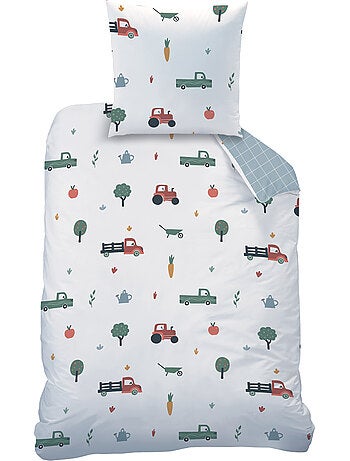 Parure de lit imprimée 100% coton, TOUR À LA FERME