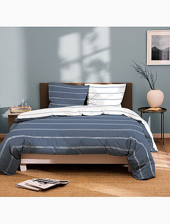 Parure de lit imprimée 100% coton, urban stripes