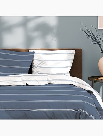 Parure de lit imprimée 100% coton, urban stripes