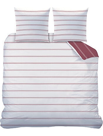 Parure de lit imprimée 100% coton, urban stripes