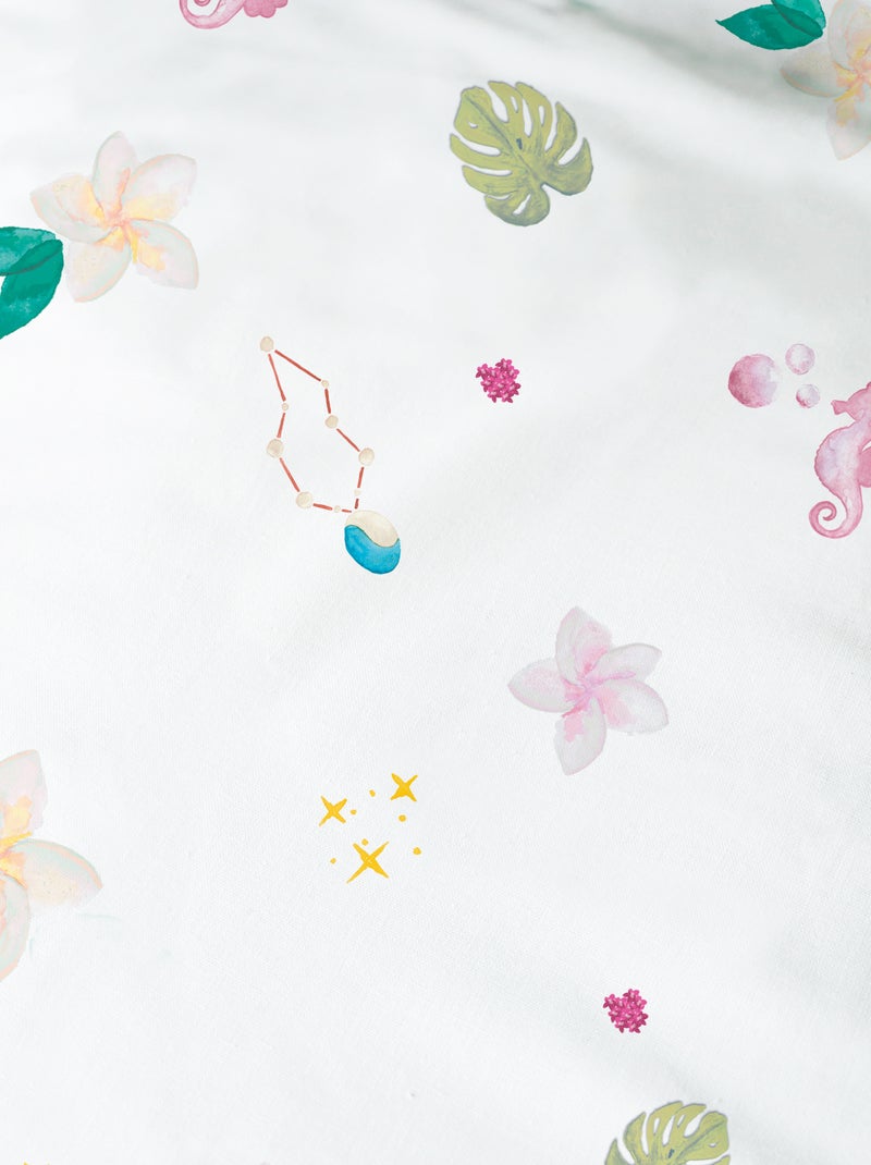Parure de lit imprimée 100% coton, VAIANA MOTONUI Mauve - Kiabi