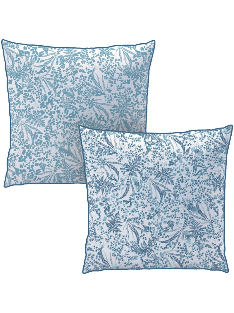 Parure de lit imprimée 100% coton, VEGETALIS Bleu - Kiabi