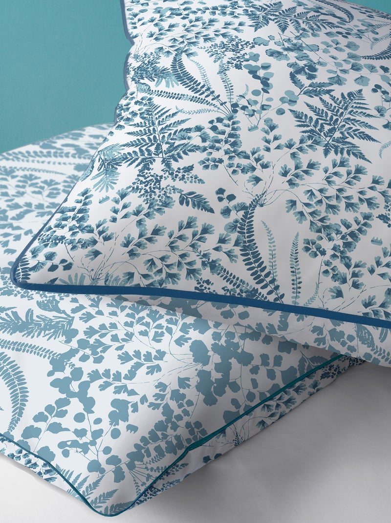 Parure de lit imprimée 100% coton, VEGETALIS Bleu - Kiabi