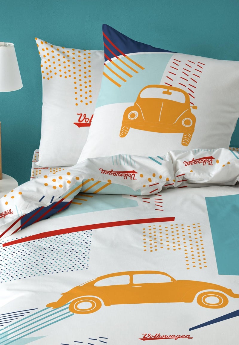 Parure de lit imprimée 100% coton, VOLKSWAGEN POP Blanc - Kiabi