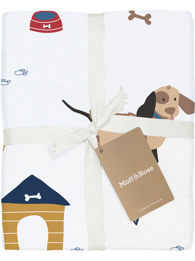 Parure de lit imprimée 100% coton, WAF WAF Blanc - Kiabi