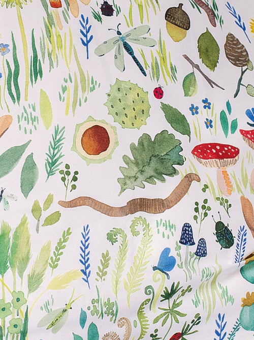 Parure de lit imprimée 100% coton, WEE BLUE BELL FAUNE ET FLORE - Kiabi