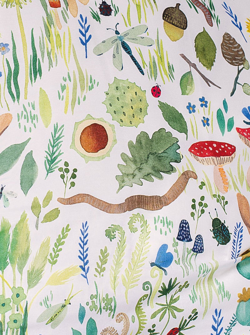 Parure de lit imprimée 100% coton, WEE BLUE BELL FAUNE ET FLORE Multicolore - Kiabi