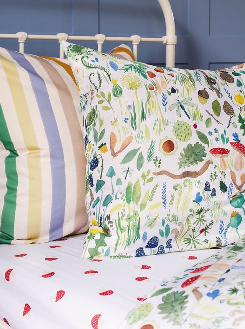 Parure de lit imprimée 100% coton, WEE BLUE BELL FAUNE ET FLORE - Kiabi