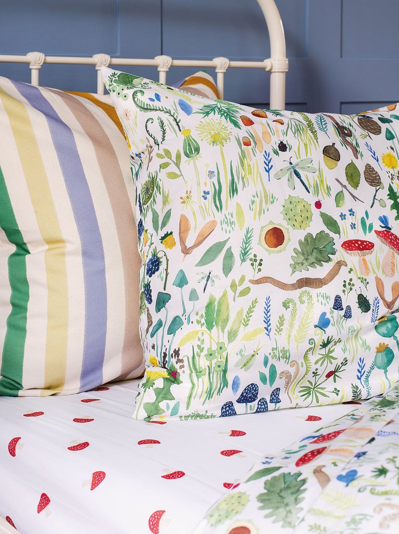 Parure de lit imprimée 100% coton, WEE BLUE BELL FAUNE ET FLORE Multicolore - Kiabi