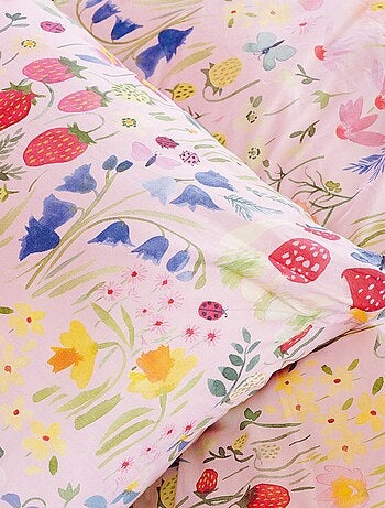 Parure de lit imprimée 100% coton, WEE BLUE BELL JARDIN SECRET
