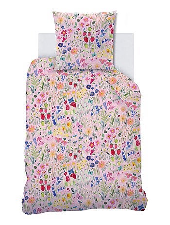 Parure de lit imprimée 100% coton, WEE BLUE BELL JARDIN SECRET