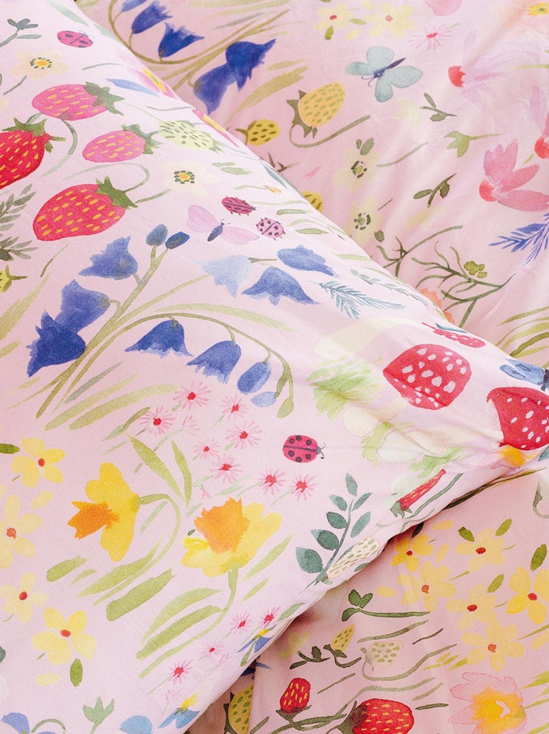 Parure de lit imprimée 100% coton, WEE BLUE BELL JARDIN SECRET Rose - Kiabi