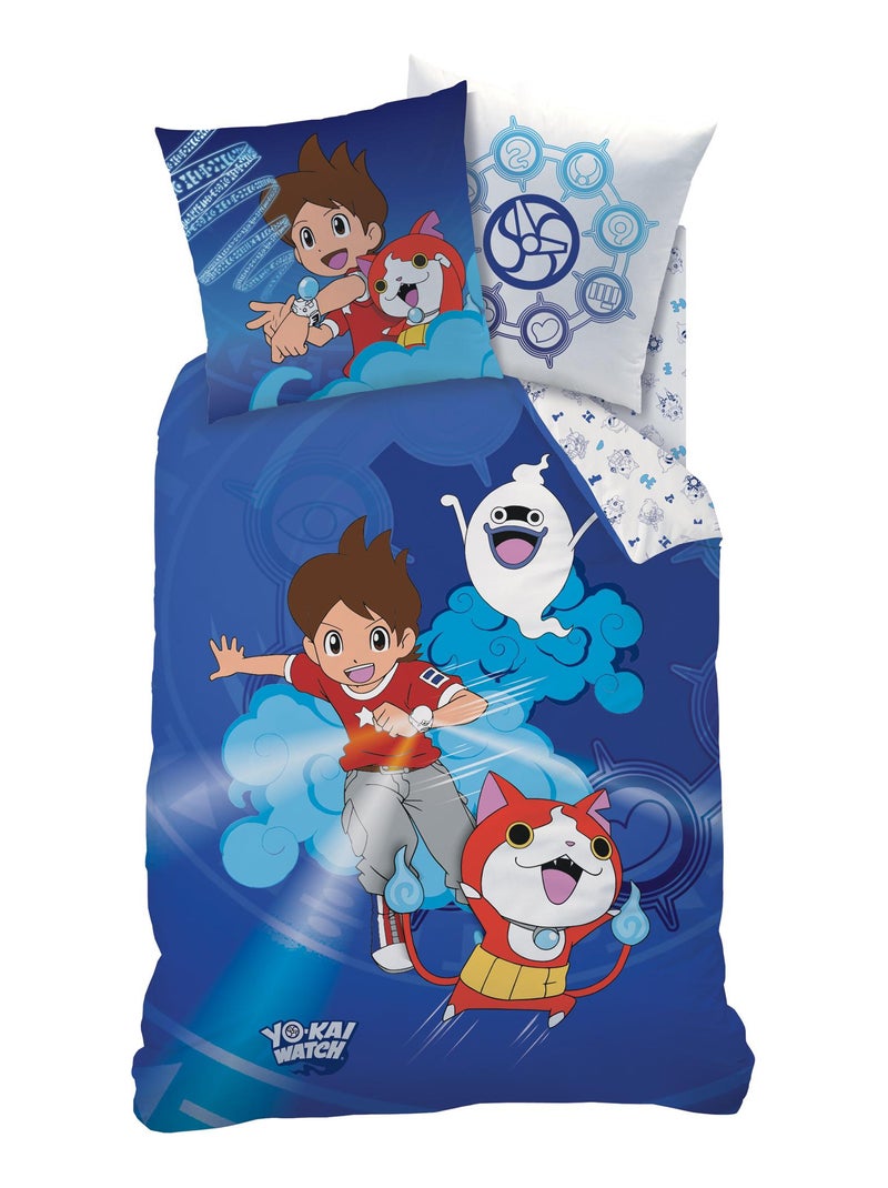Parure de lit imprimée 100% coton, YO-KAI WATCH GANG Bleu - Kiabi