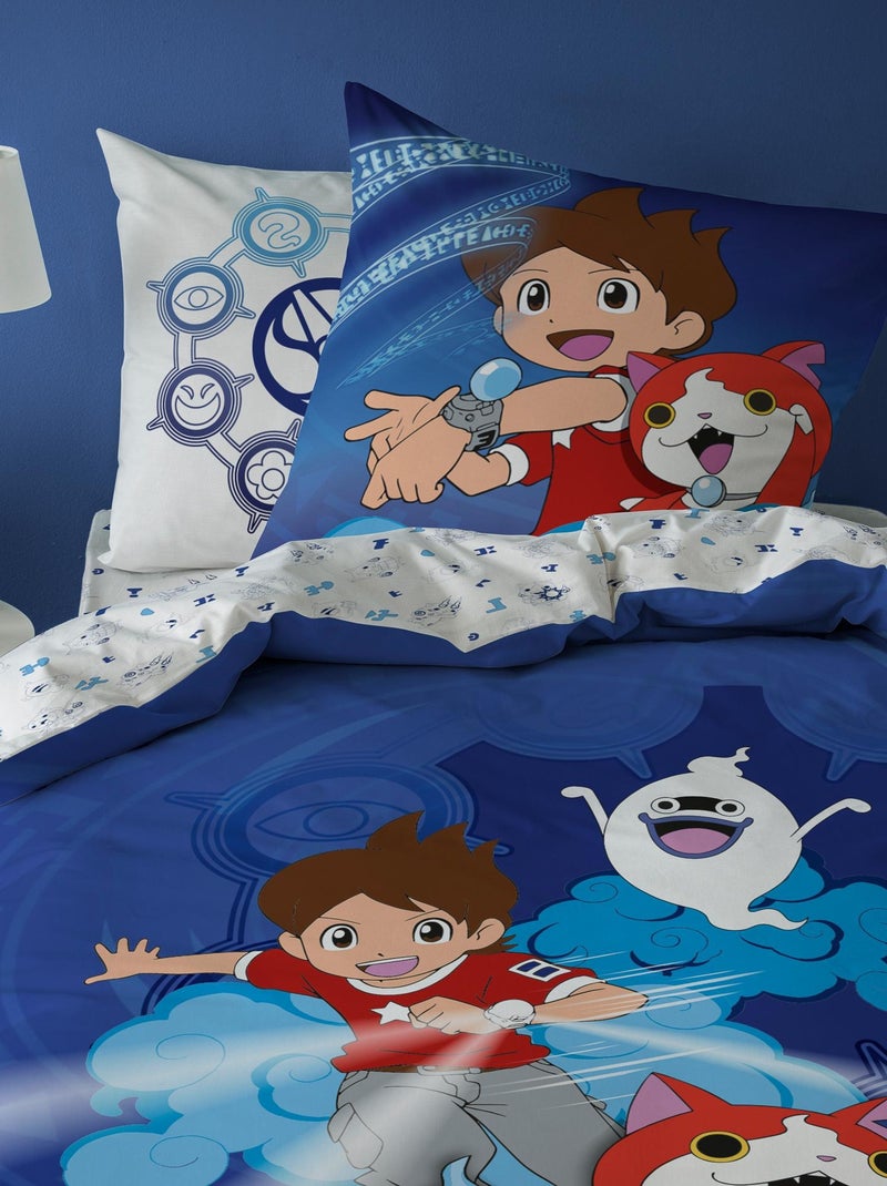 Parure de lit imprimée 100% coton, YO-KAI WATCH GANG Bleu - Kiabi