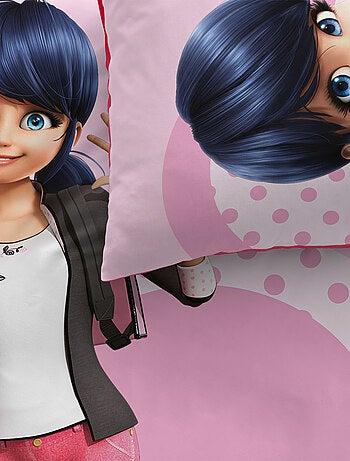 Parure de lit imprimée double face 100% coton, MIRACULOUS LADYBUG HÉROÏNE