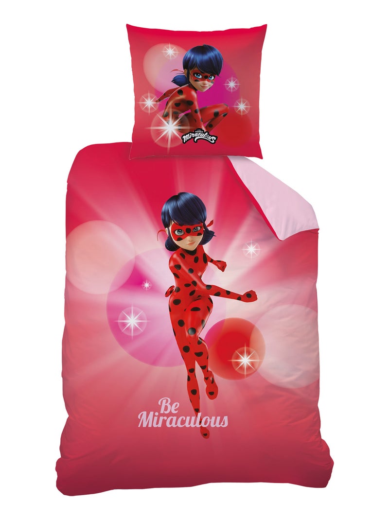 Parure de lit imprimée double face 100% coton, MIRACULOUS LADYBUG