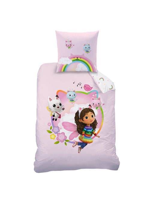 Parure de lit imprimée + drap housse 100% coton, GABBY ET LA MAISON MAGIQUE GARDEN - Kiabi