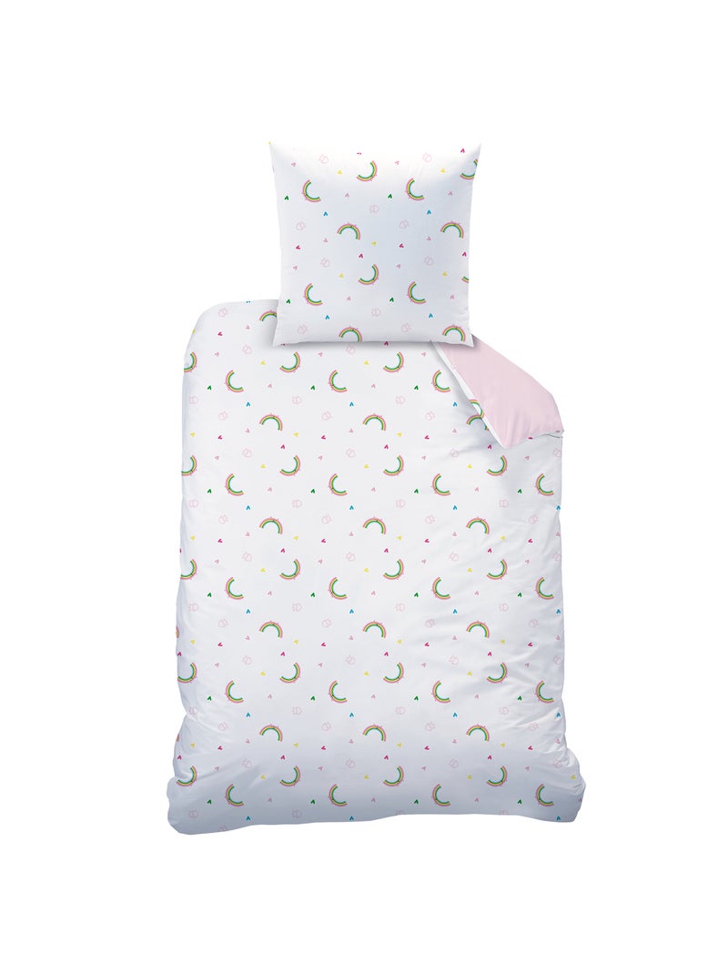 Parure de lit imprimée + drap housse 100% coton, GABBY ET LA MAISON MAGIQUE GARDEN Rose - Kiabi