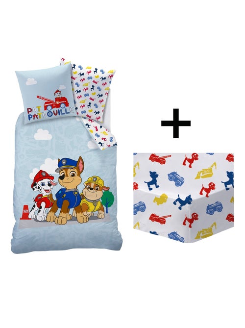 Parure de lit imprimée + drap housse 100% coton, PAT PATROUILLE PATBOY - Kiabi