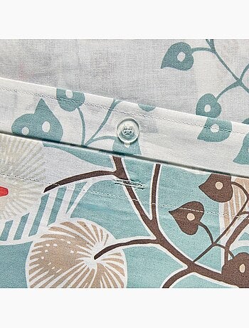 Parure de lit imprimée en coton VEGETAL MARIN