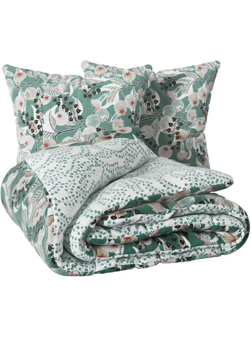 Parure de lit imprimée en coton VEGETAL MARIN - Kiabi