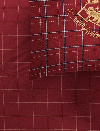 Parure de lit imprimée en flanelle de coton, HARRY POTTER TARTAN