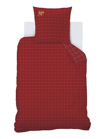 Parure de lit imprimée en flanelle de coton, HARRY POTTER TARTAN