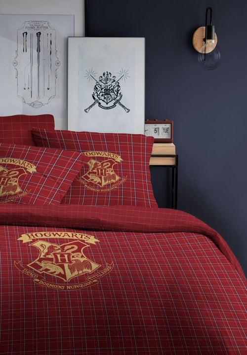 Parure de lit imprimée en flanelle de coton, HARRY POTTER TARTAN - Kiabi