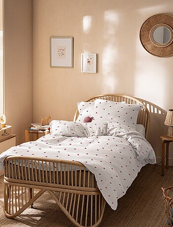 Parure de lit imprimée en gaze de coton, COEUR