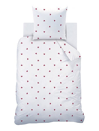 Parure de lit imprimée en gaze de coton, COEUR