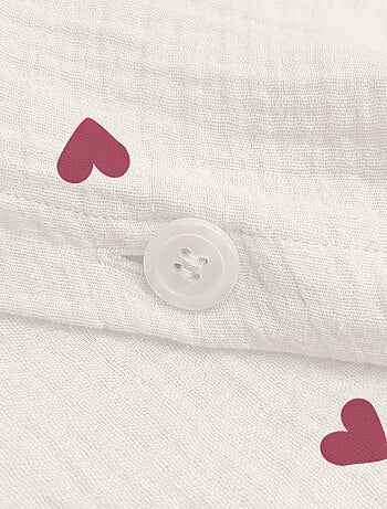 Parure de lit imprimée en gaze de coton, COEUR
