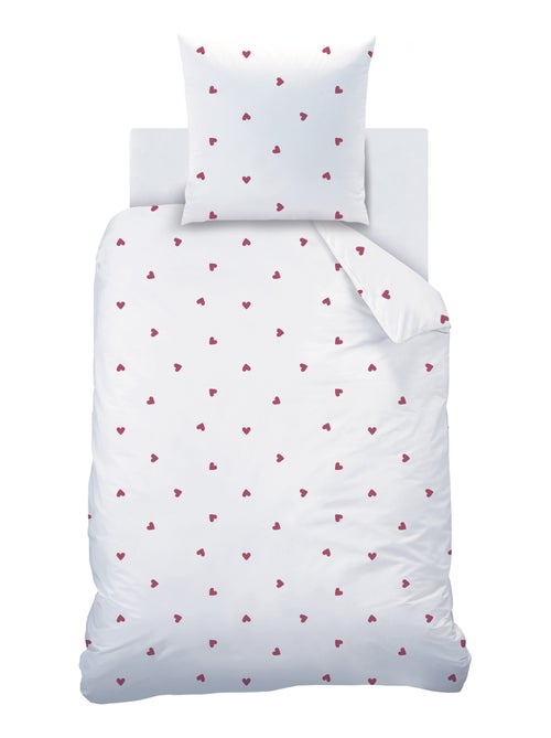 Parure de lit imprimée en gaze de coton, COEUR - Kiabi Parure de lit imprimée en gaze de coton, COEUR - Kiabi