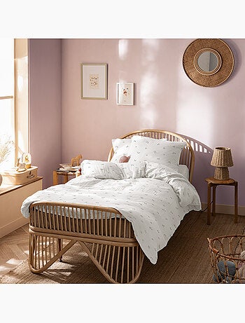 Parure de lit imprimée en gaze de coton, fleurettes