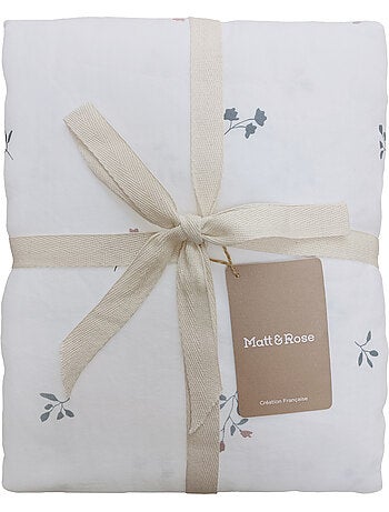 Parure de lit imprimée en gaze de coton, fleurettes