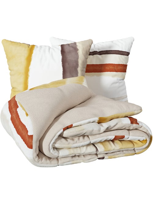 Parure de lit imprimée en percale de coton HANA - Kiabi