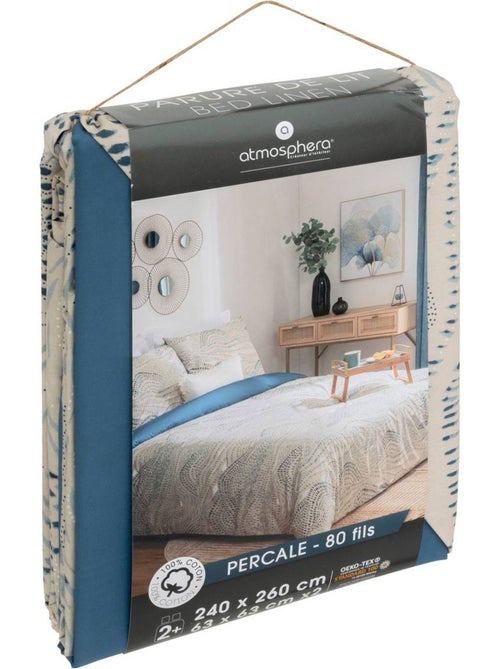 Parure de lit imprimée en percale de coton ILYAN - Kiabi