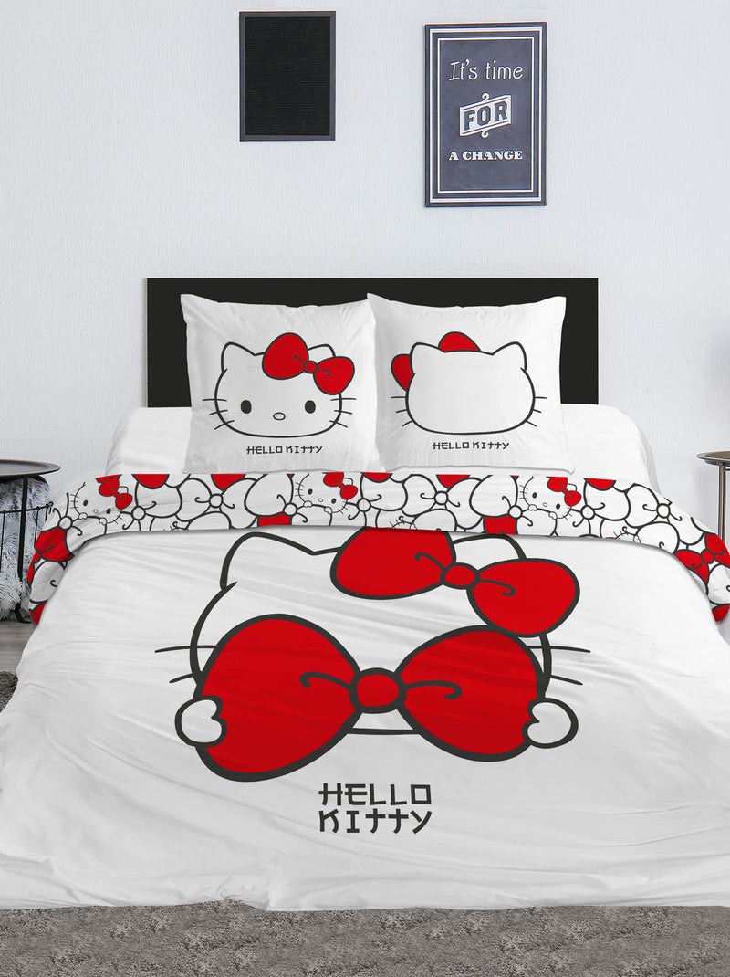 Parure de lit imprimée 'Hello Kitty' - 2 personnes Blanc - Kiabi