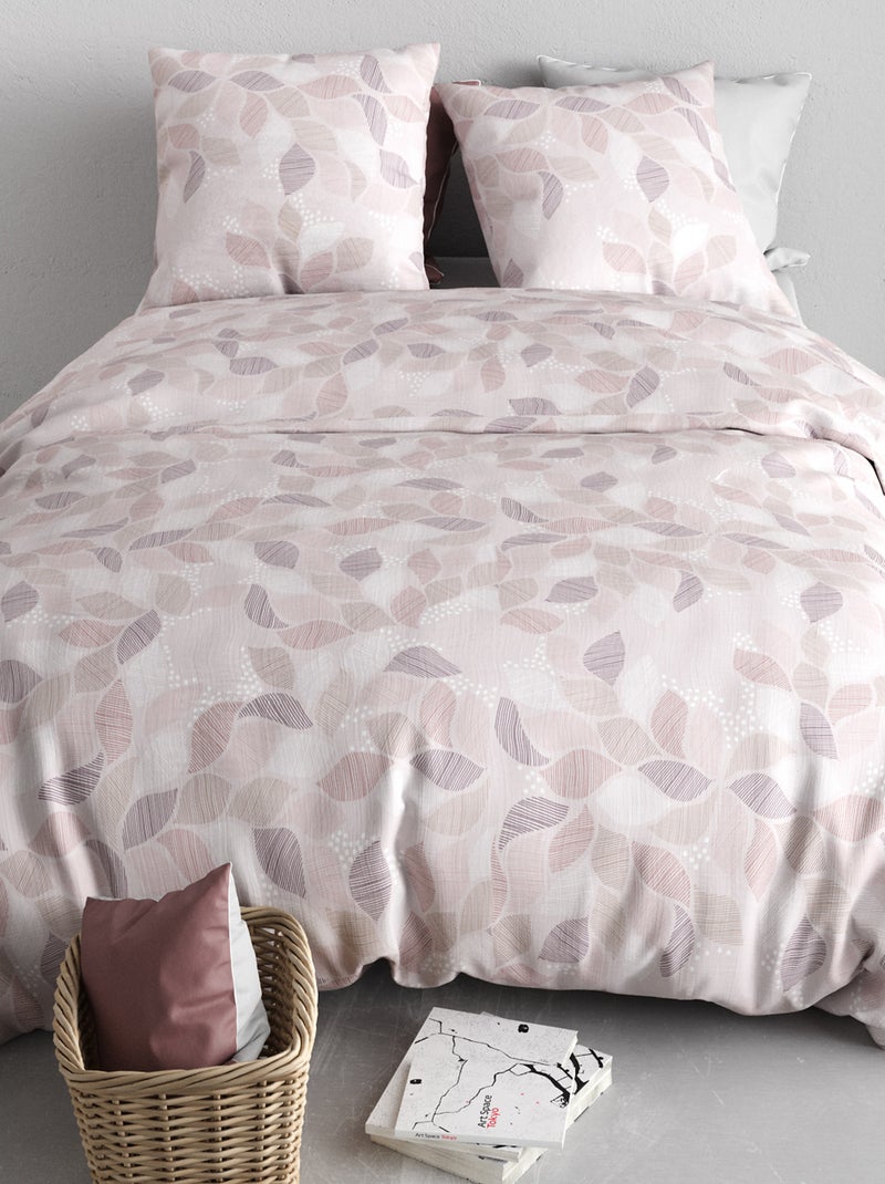 Parure de lit imprimée housse de couette + 2 taies - 2 personnes Beige - Kiabi