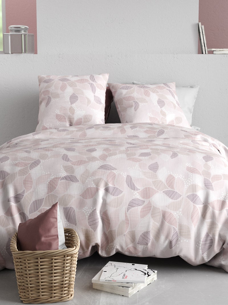 Parure de lit imprimée housse de couette + 2 taies - 2 personnes Beige - Kiabi