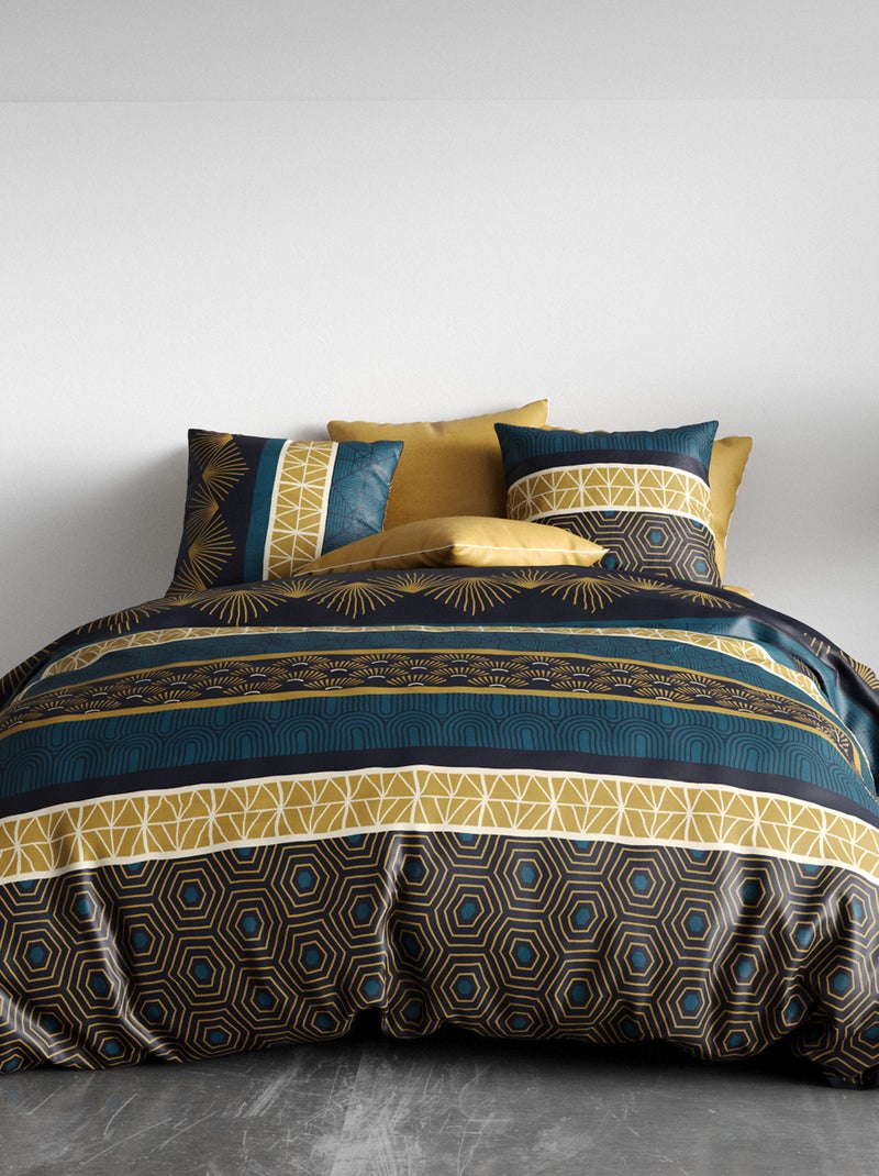 Parure de lit imprimée housse de couette + 2 taies - 2 personnes Blanc - Kiabi