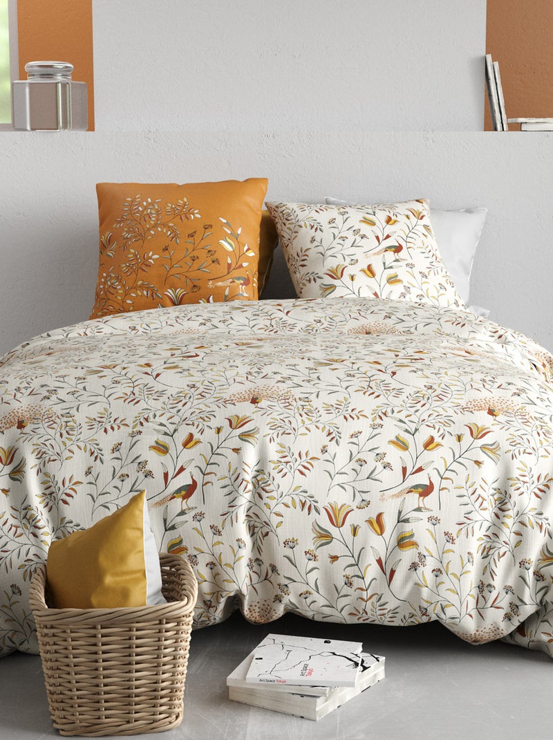 Parure de lit imprimée housse de couette + 2 taies - 2 personnes Blanc - Kiabi