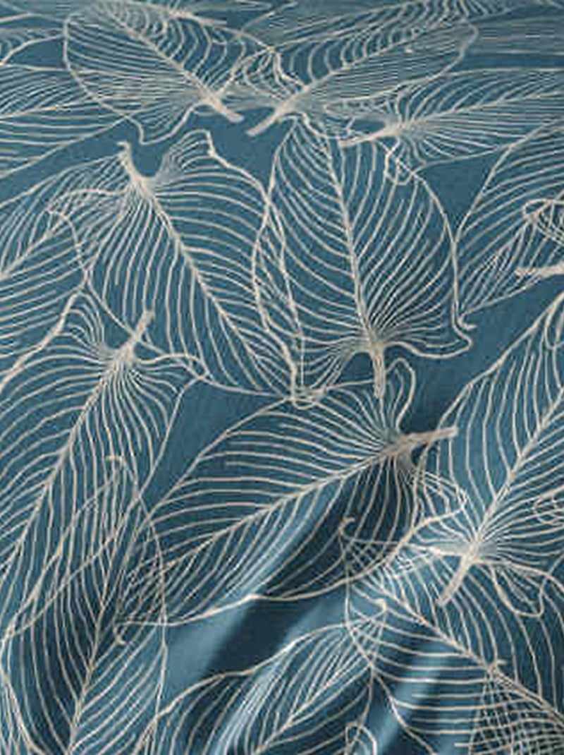 Parure de lit imprimée housse de couette + 2 taies - 2 personnes Bleu - Kiabi