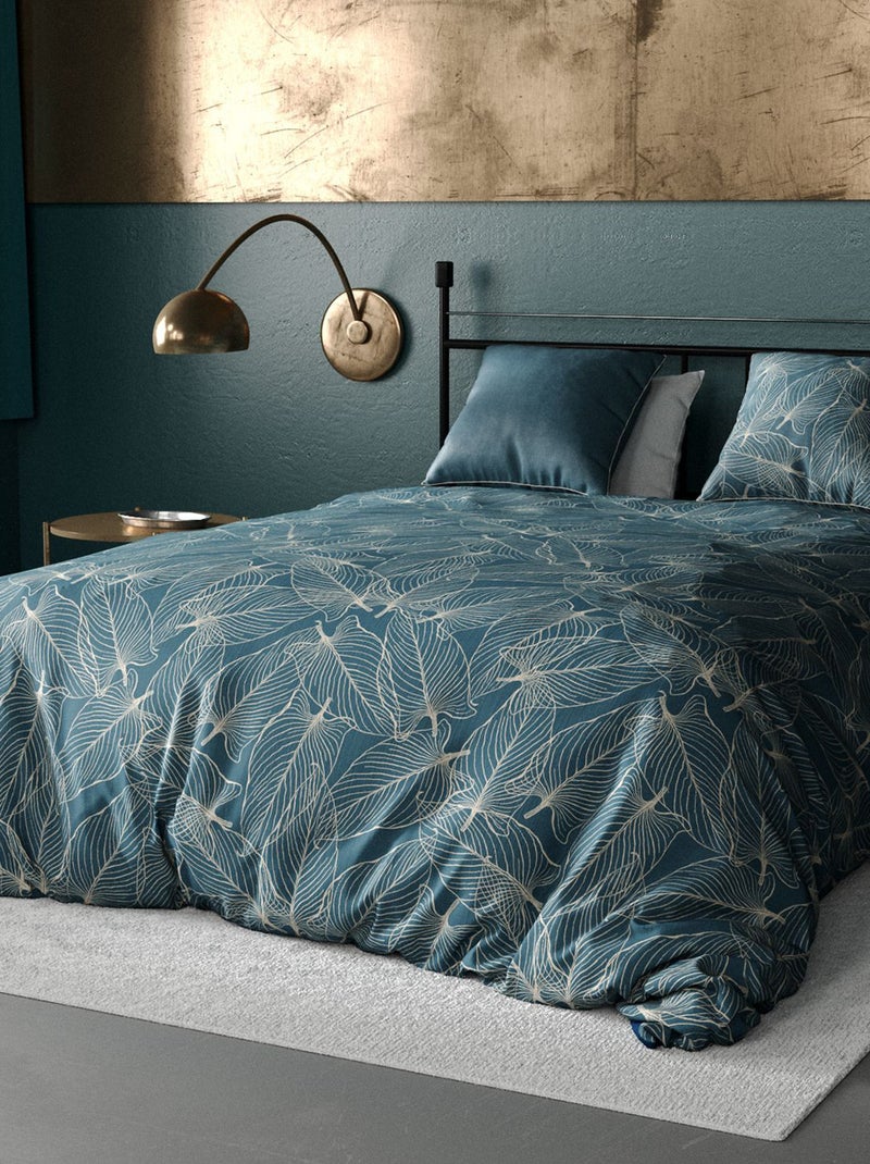 Parure de lit imprimée housse de couette + 2 taies - 2 personnes Bleu - Kiabi