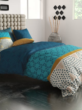 Parure de lit imprimée housse de couette + 2 taies - 2 personnes