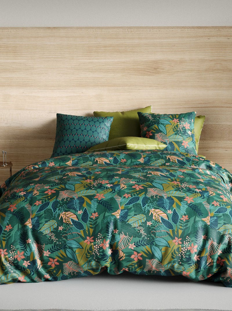 Parure de lit imprimée housse de couette + 2 taies - 2 personnes Vert - Kiabi