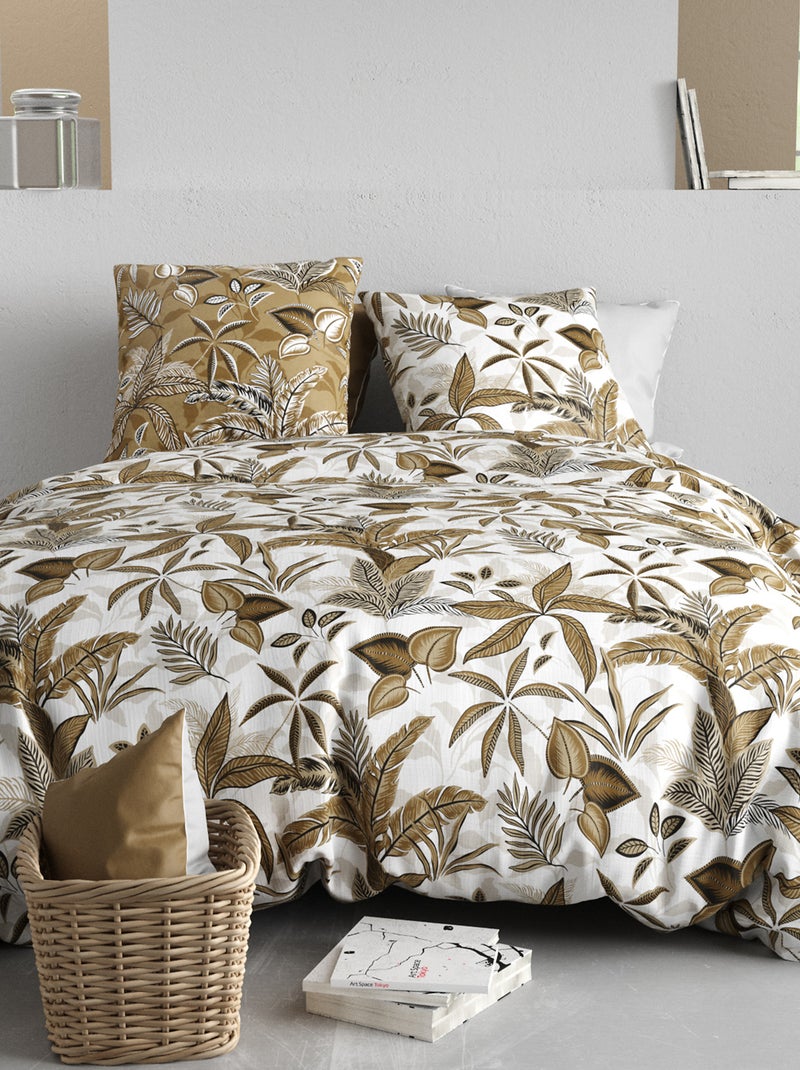 Parure de lit imprimée housse de couette + 2 taies d'oreiller - 2 personnes Orange - Kiabi