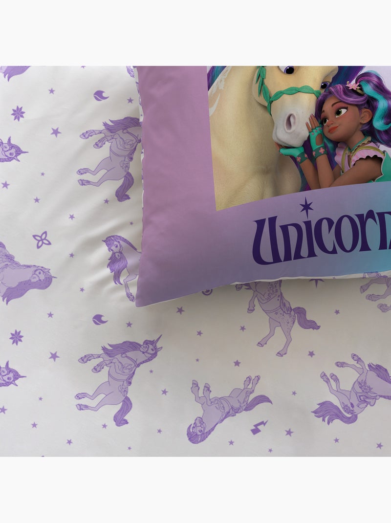 Parure de lit imprimée, L'ÉCOLE DES LICORNES, UNICORN ACADEMY STARS Violet - Kiabi