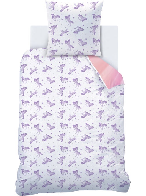 Parure de lit imprimée, L'ÉCOLE DES LICORNES, UNICORN ACADEMY STARS - Kiabi