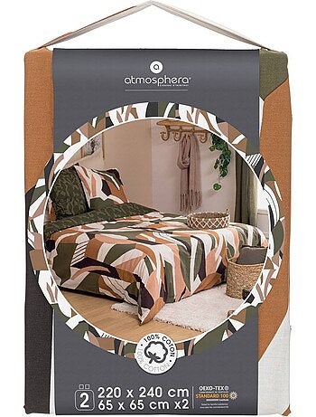 Parure de lit imprimée réversible en coton ARIK