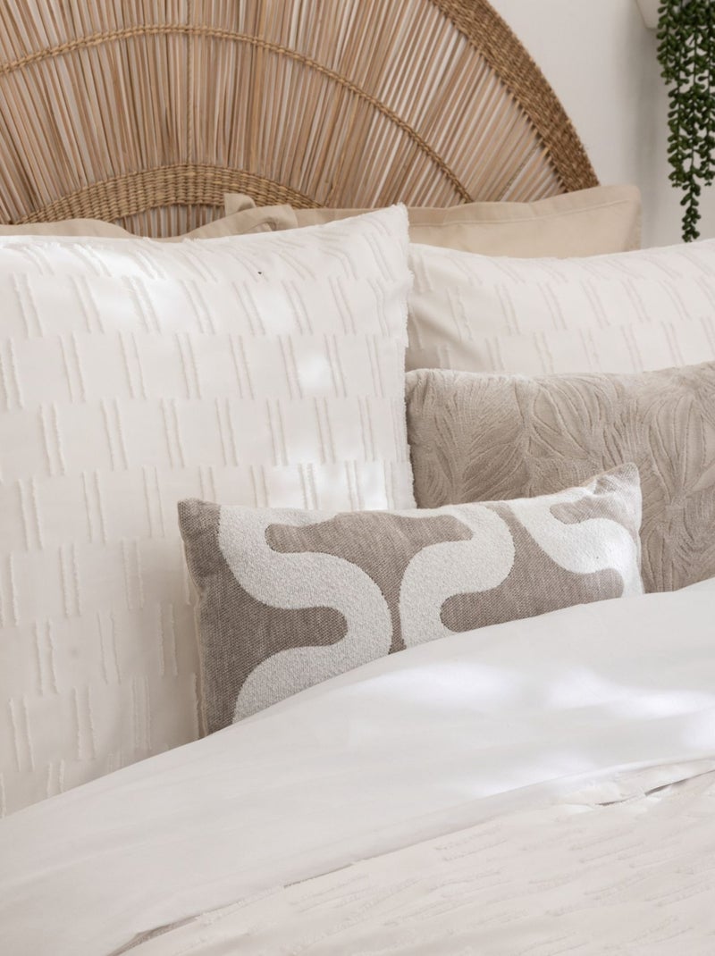 Parure de lit Jacquard motif fleur Blanc - Kiabi